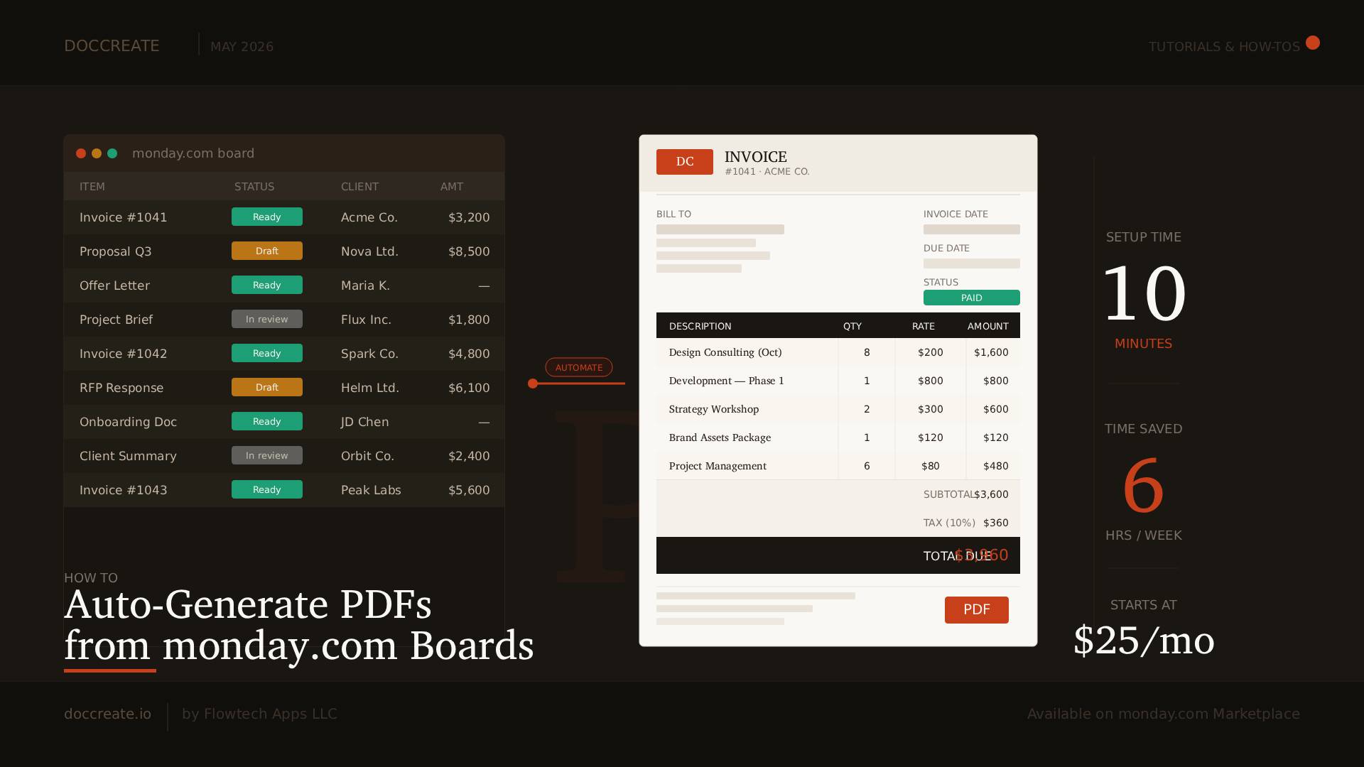 How to Auto-Generate PDFs from monday.com Boards